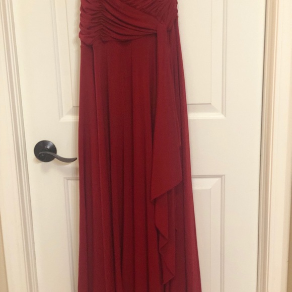 Deep Red BCBGMAXAZRIA Jersey Halter Dress - Picture 4 of 5